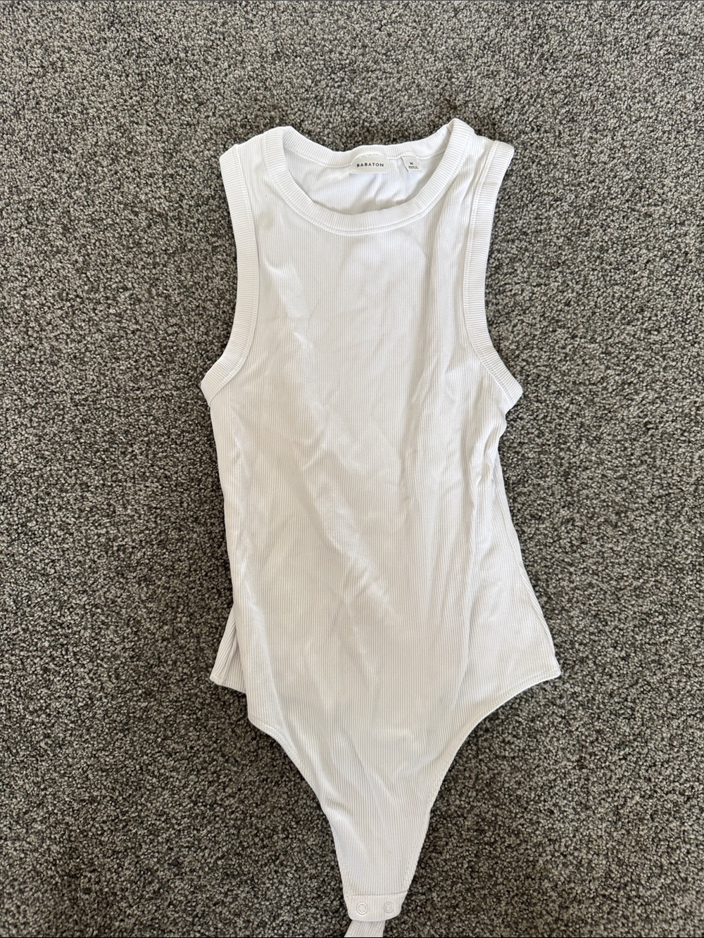 Aritzia White Ribbed Tank Bodysuit